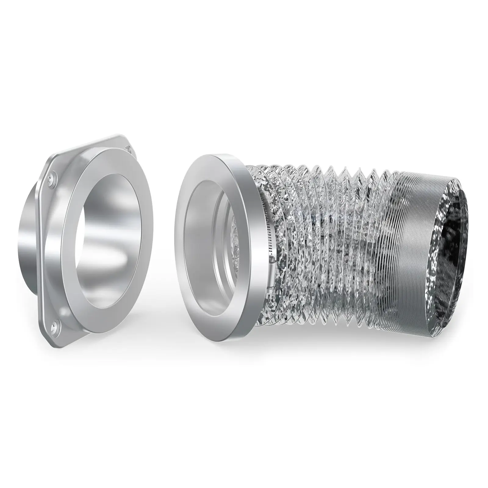 Magnetic Dryer Vent Coupler Appliance DV180 Airtight Seal Dryer Vent Coupler Kit Easy-to-clean quick coupler includes a 2.6-foot length of 4-inch pipe and two clamps Replacement Parts