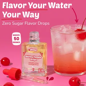 Allways Drops Water Flavor Enhancer | Zero Sugar Drink Flavor Drops for Water Sparkling Water Coffee and Mocktails | Naturally Sweetened Liquid Water Enhancer with Monk Fruit | Clean Sugar Free Drink Mix Alternative