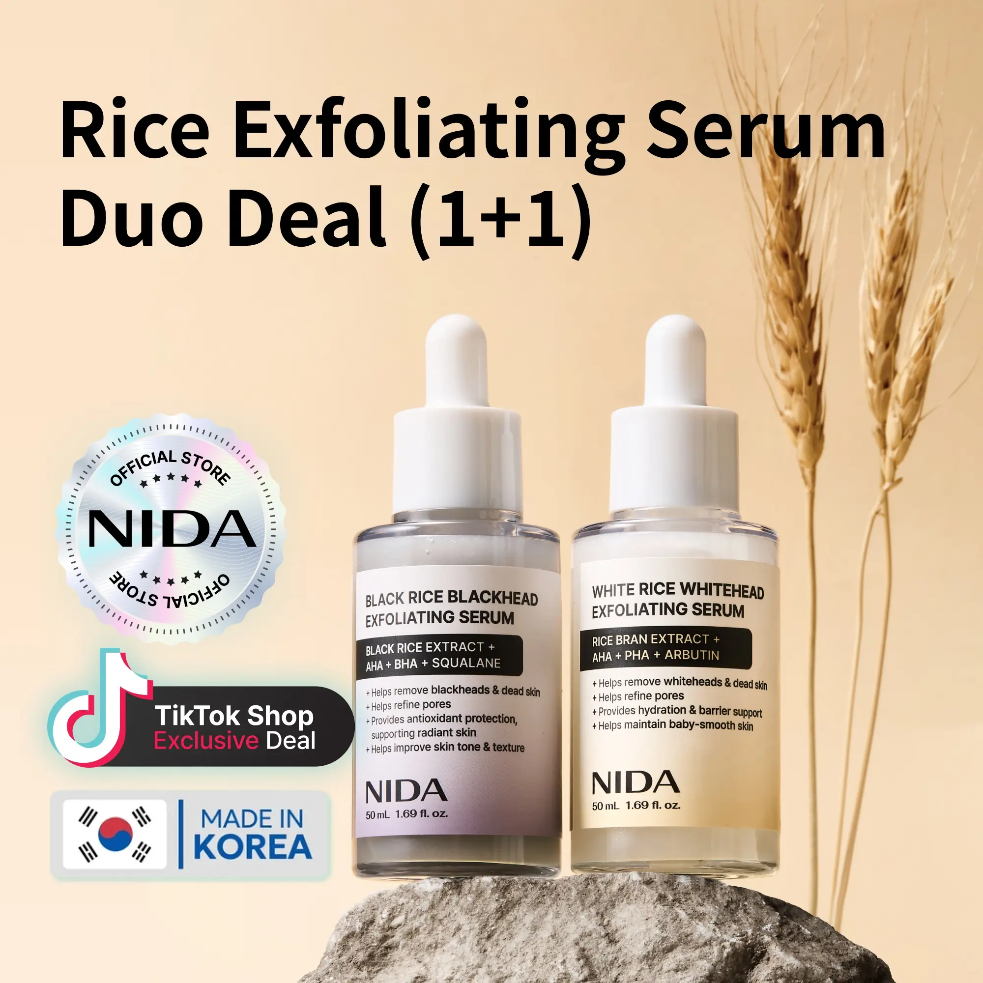 NIDA Rice Exfoliating Serum - Blackhead Whitehead Pore