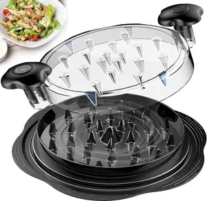 Large Chicken Shredder Tool with Twist Action and Clear Visible Lid, BPA-Free Meat Shredder Machine for Cooked Chicken Breast, Beef, Pork and Vegetables, Anti-Slip Ergonomic Handle, Dishwasher-Safe Kitchen Gadget for Meal Prep