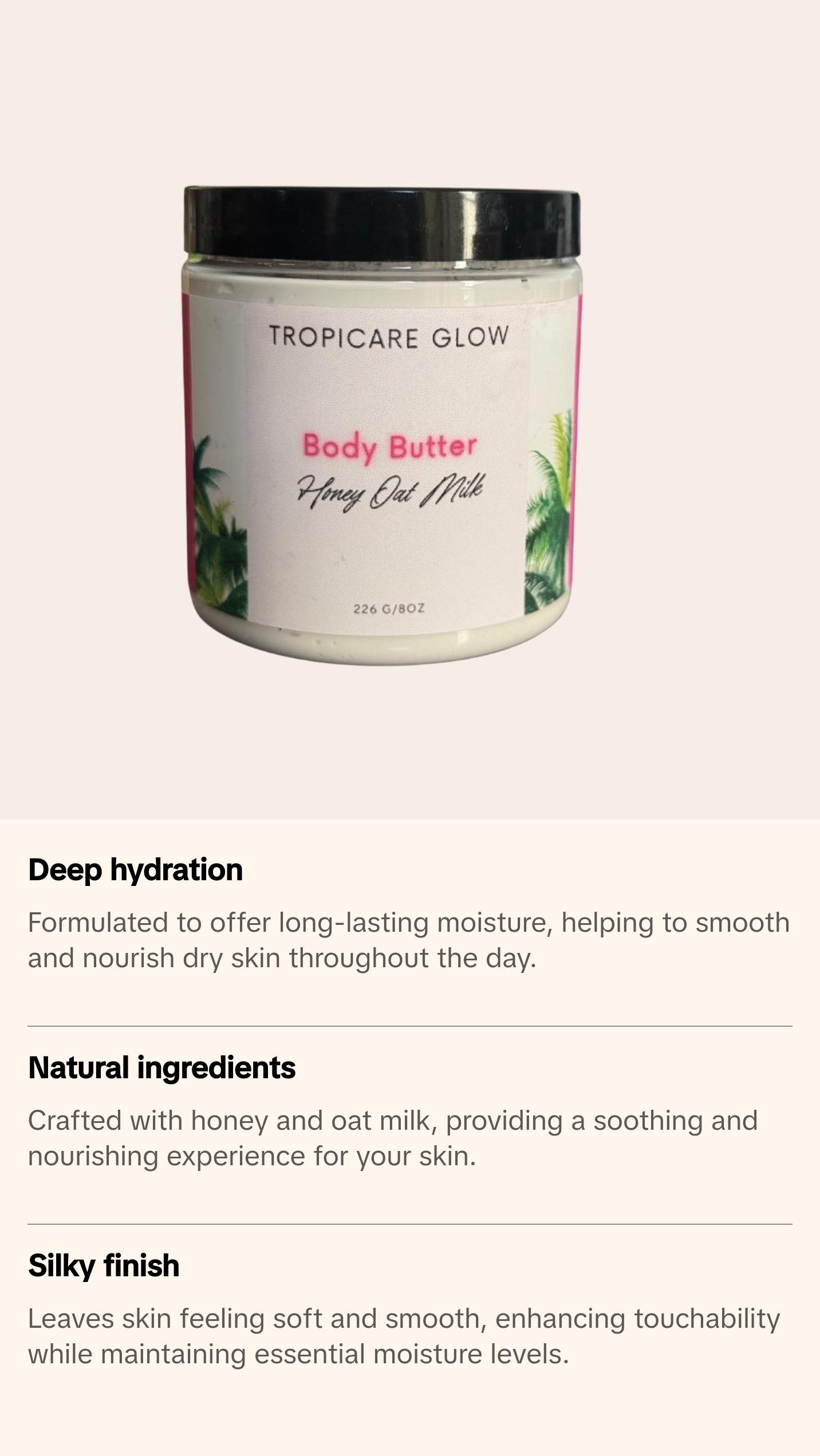 Honey Oat Milk Body Butter| Body Care| Lotions Moisturizer