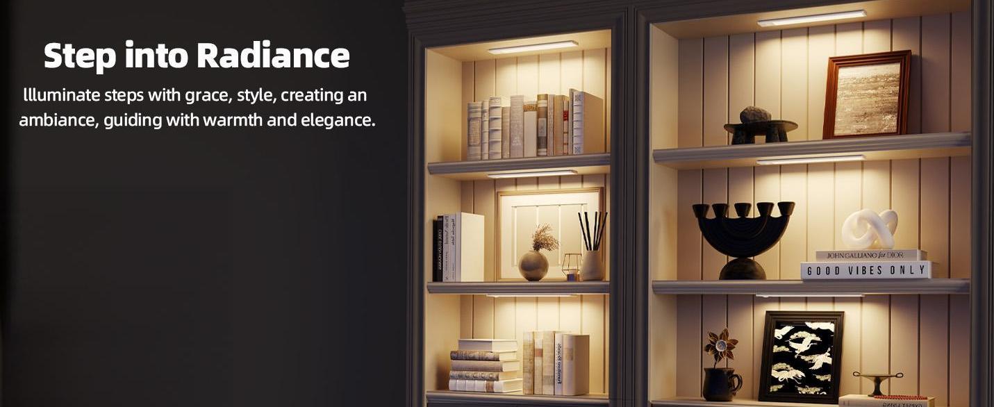 Under Cabinet Lights, Motion Sensor Night Lights Indoor, 1800mAh USB Rechargeable Lights, Dimmable Wireless Closet Lights for Kitchen, Wardrobe, Pantry, Closet, Bathroom, Stairs, Sink Cabinet, Garage, St. Patrick's Day Home Decor, Easter Sunday Gifts
