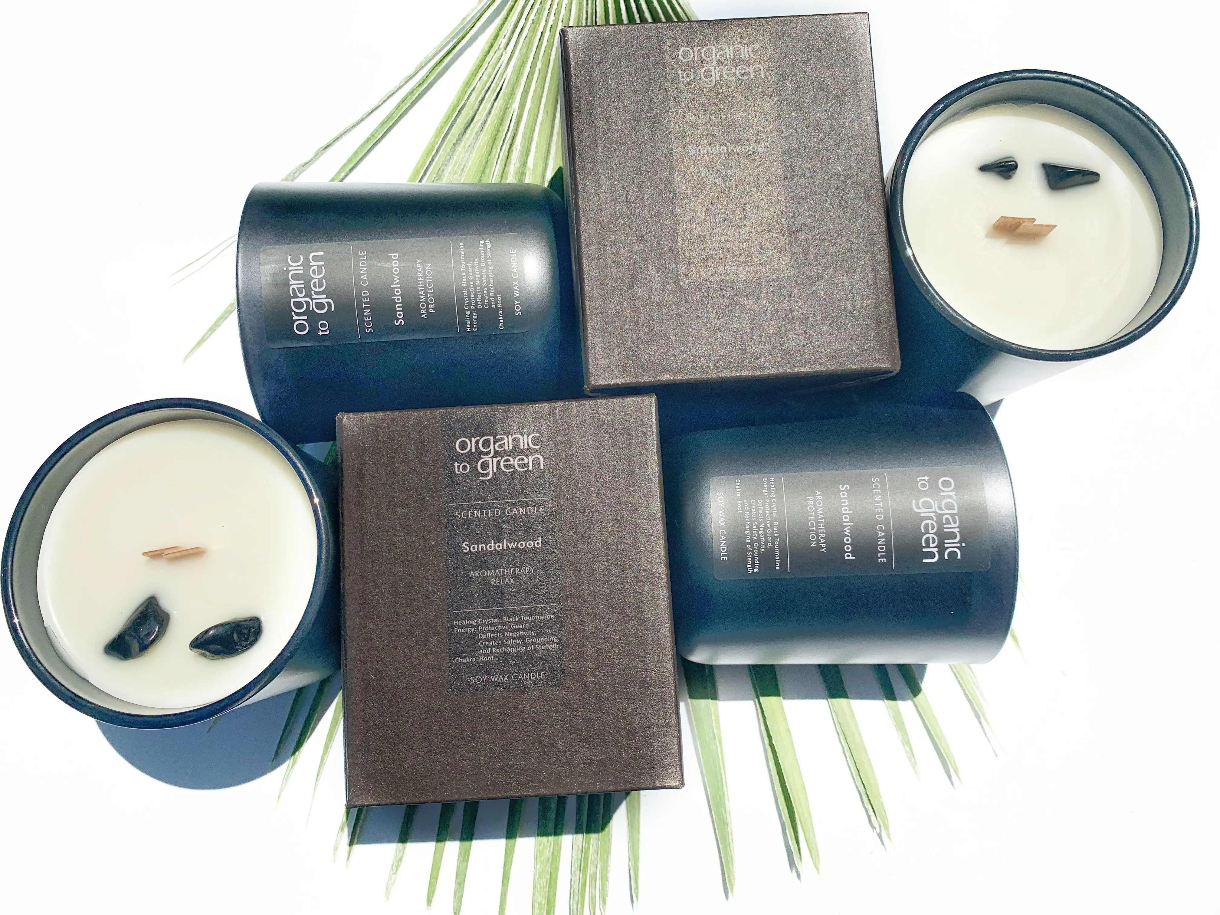 PROTECTION - Sandalwood Aromatherapy with Black Tourmaline CANDLE - Wholesale Case of 12
