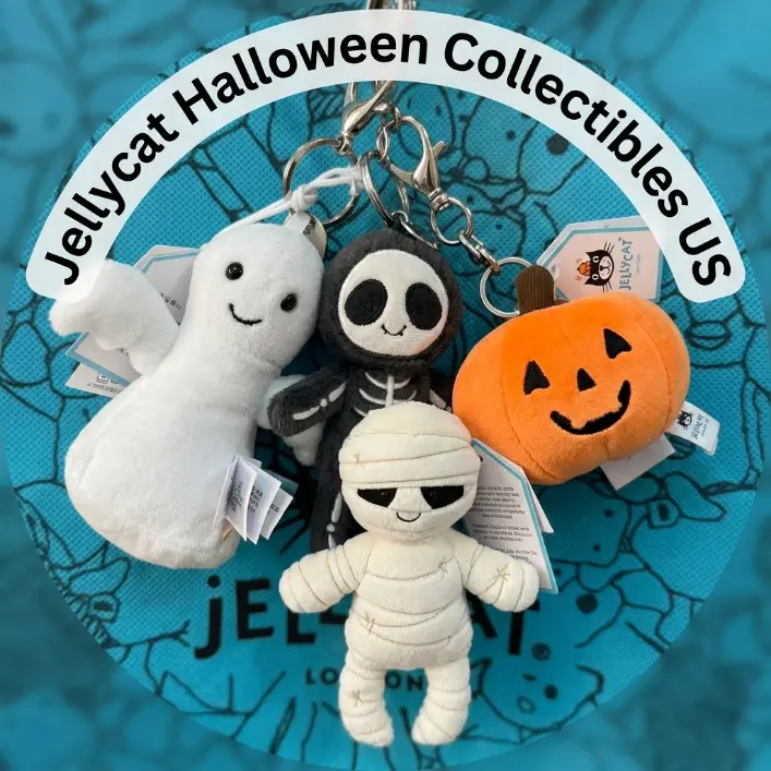 Jellycat Halloween Bag Charm Keychain Collection | Authentic Ghost Pumpkin Skeleton Mummy Plush Bag Accessories Gift