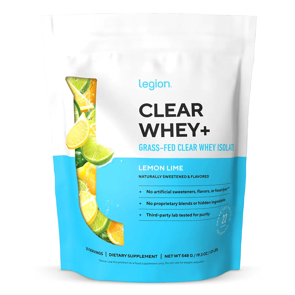 Legion Clear Whey Protein Isolate  – 22g Protein, 15g of Essential Amino Acids per serving – Fitness & Training Supplement for Gym, Active Lifestyle, Daily Nutrition, Soy & Gluten Free, Clean Formula