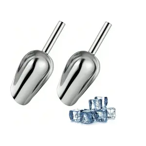 Pro Stainless Steel Ice Scoop Food Grade Metal Utility Spoon for Kitchen, Bar & Pet Food| Rust-Proof & Dishwasher Safe