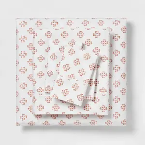 Threshold 400 Thread Count Cotton 3PC Sheet Set Wrinkle-Resistant