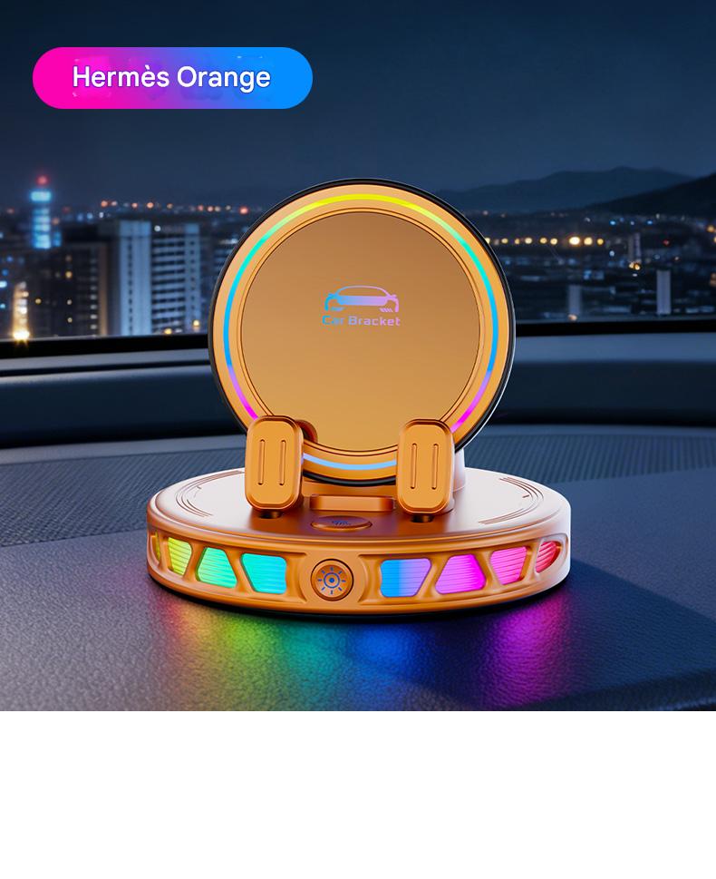 Electric Magnetic Wireless Charging Car Phone Mount with RGB Ambient Light – Ultra Stable Vacuum Suction