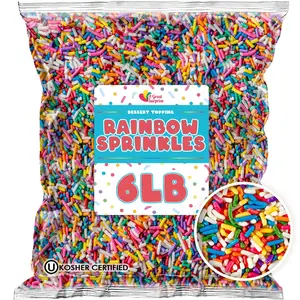 Bulk Rainbow Sprinkles  6 lb Baking Topping for Easter  Cake Decorating, Cookies, Cupcakes & Party Desserts