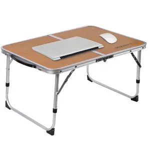 Ultra-Compact Foldable Laptop Desk with Handle, 2 Height Settings, Sturdy MDF & Aluminum Construction, Non-Slip Feet, Ideal as a Portable Workstation, TV Tray, or Camping Table