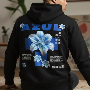 Men's Graphic Hoodie, Cute & Durable Print, Regular Fit, Easy Care, "spring vibes"-Style 83