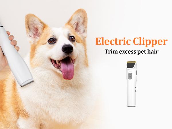 BXYY  5 in 1 Dog Grooming Kit, 1.5L Dust Cup, Shedding Brush, Electric Clipper & Hair Remover Roller for Dogs & Cats Cleaning Tools, Pet Supplies