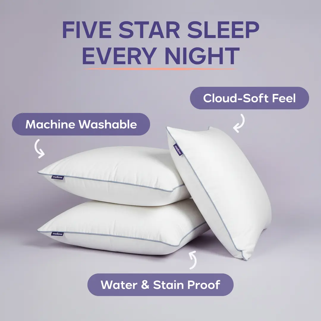 Mellow Sleep | Hotel Pillow Waterproof & Stain-Resistant Cloud-Soft Hypoallergenic Machine Washable Best Pillow of 2025