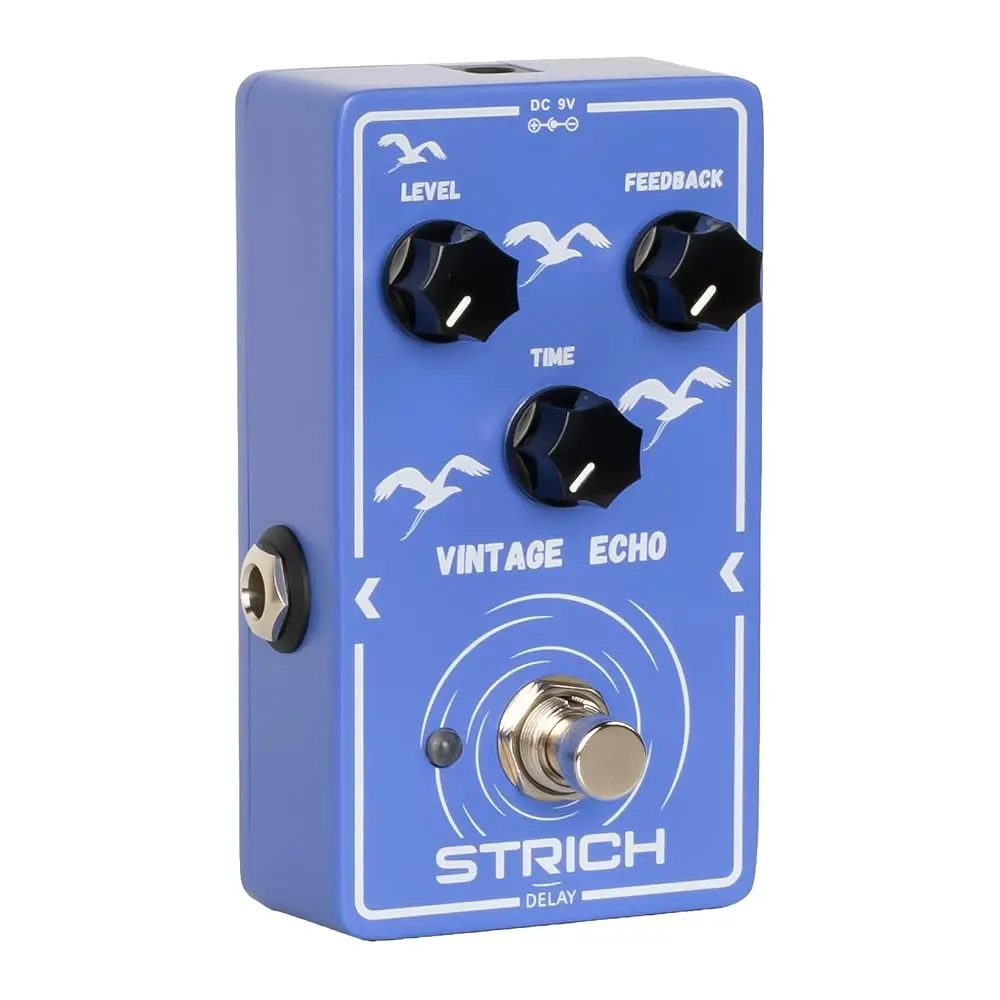 STRICH VINTAGE ECHO Delay Guitar Pedal, Analog Delay Guitar Effect Pedal Vintage, True Bypass for Electric Guitar, Purple