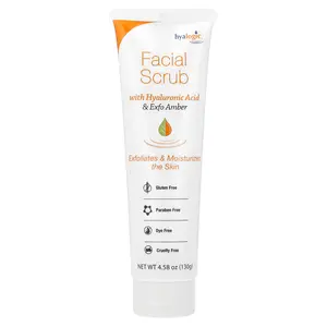 Hyalogic Facial Scrub with Hyaluronic Acid & Exfo Amber, 4.58 oz (130 g)