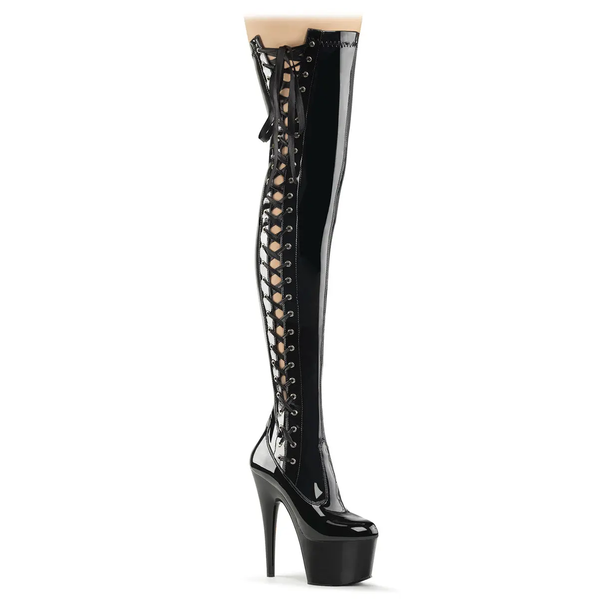 Pleaser Adore-3050 Women's Lace High Heel Platform Boots, Stylish Fashion All-Seasons Footwear for Parties, Shoe, Stiletto, Statement Shoes