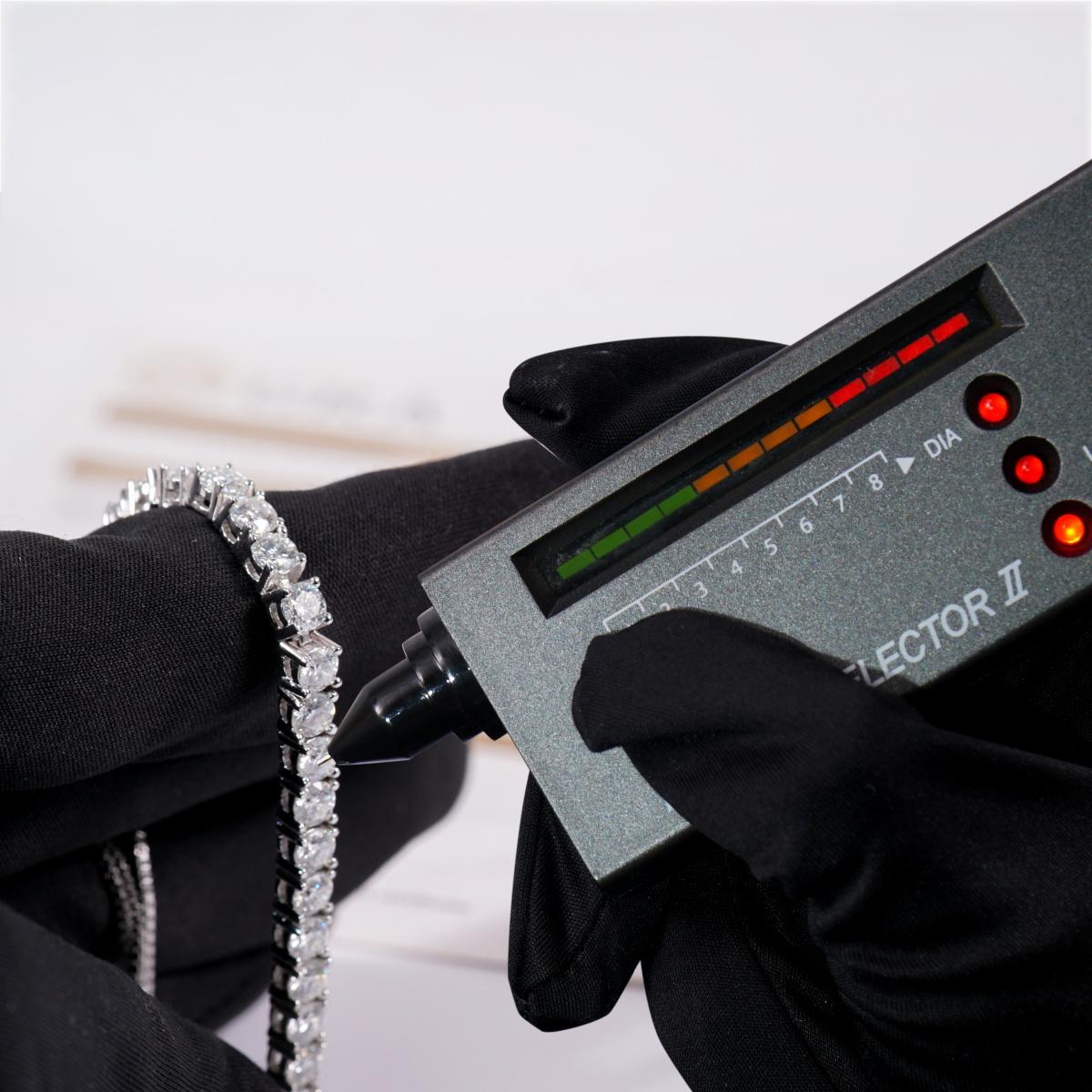 Delzzad 6.6ct Starlight Adjustable Bracelet Synthetic Moissanite Bracelet Jewelry Copper Chain Perfect Birthday Engagement Wedding Anniversary Valentine's Day Gift