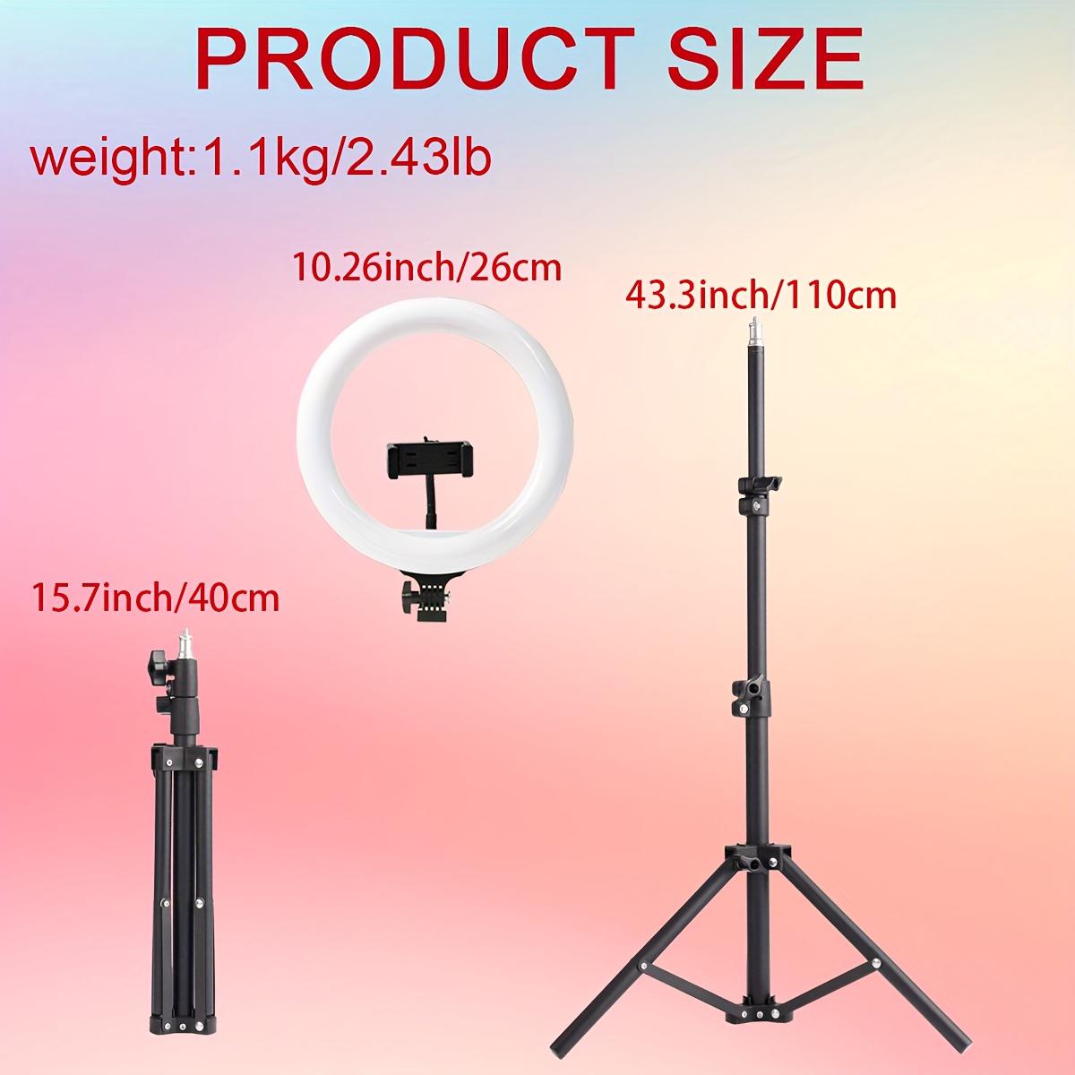 Adjustable 43" Tripod - 10" video lighting, Full Coverage - Suitable For Photography, Makeup, Group Selfies, Meetings, Live Streaming LED Light, With Flexible Phone Holder And Expandable Phone Stand, Suitable For Selfies And Video Recording Adjustable 43" Tripod - 10" video lighting, Full Coverage - Suitable For Photography, Makeup, Group Selfies, Meetings, Live Streaming LED Light, With Flexible Phone Holder And Expandable Phone Stand, Suitable For Selfies And Video Recording