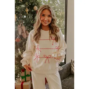 Candy Cane Cutie Embroidered Sweatshirt