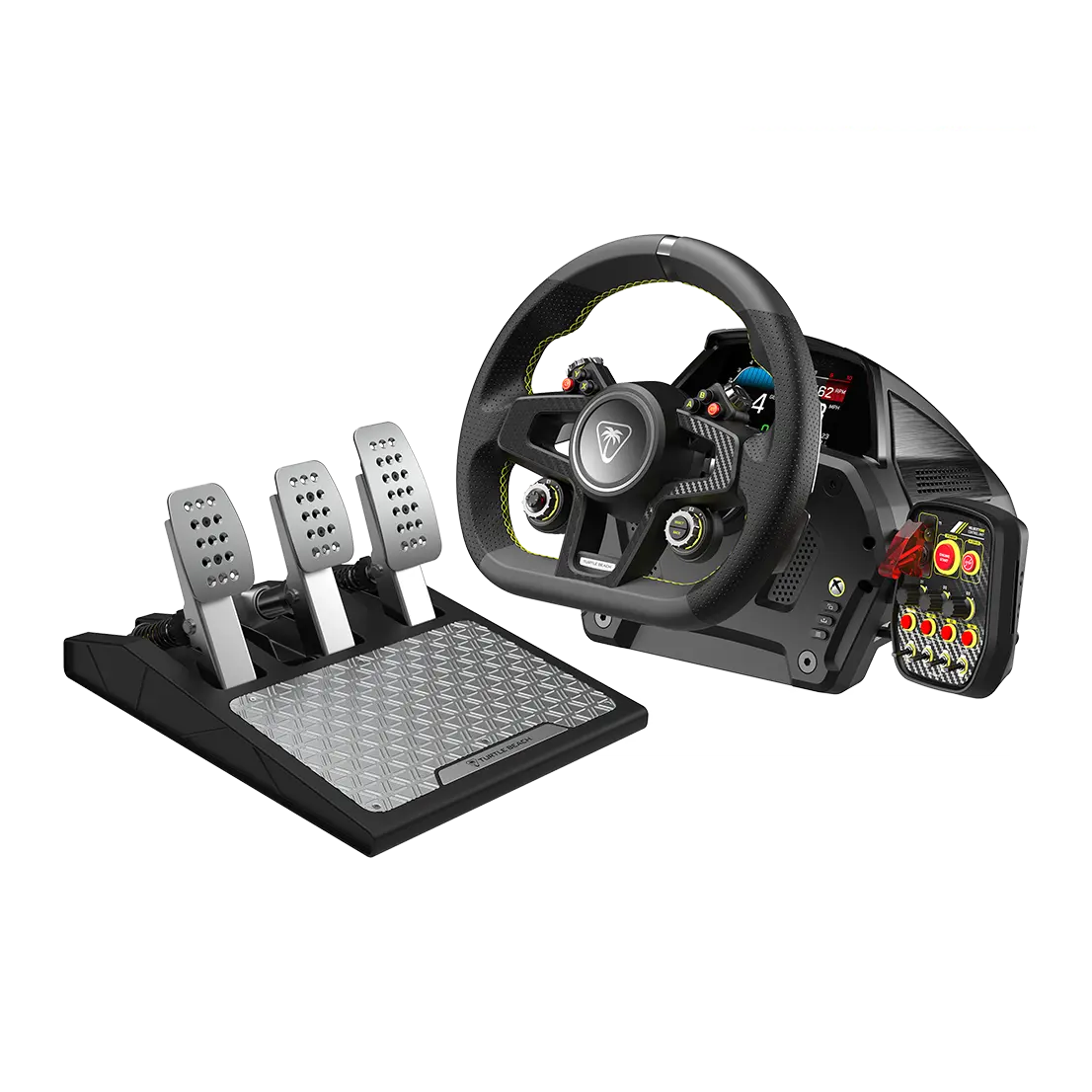 Turtle Beach VelocityOne Race Wheel & Pedal System - Game Peripherals for Gaming Setup, 7.2Nm Direct Drive Force Feedback, 3-Pedal Set, Magnetic Paddle Shifters, Hall Effect Sensors, Leather Accents, USB-C, Console Accessories
