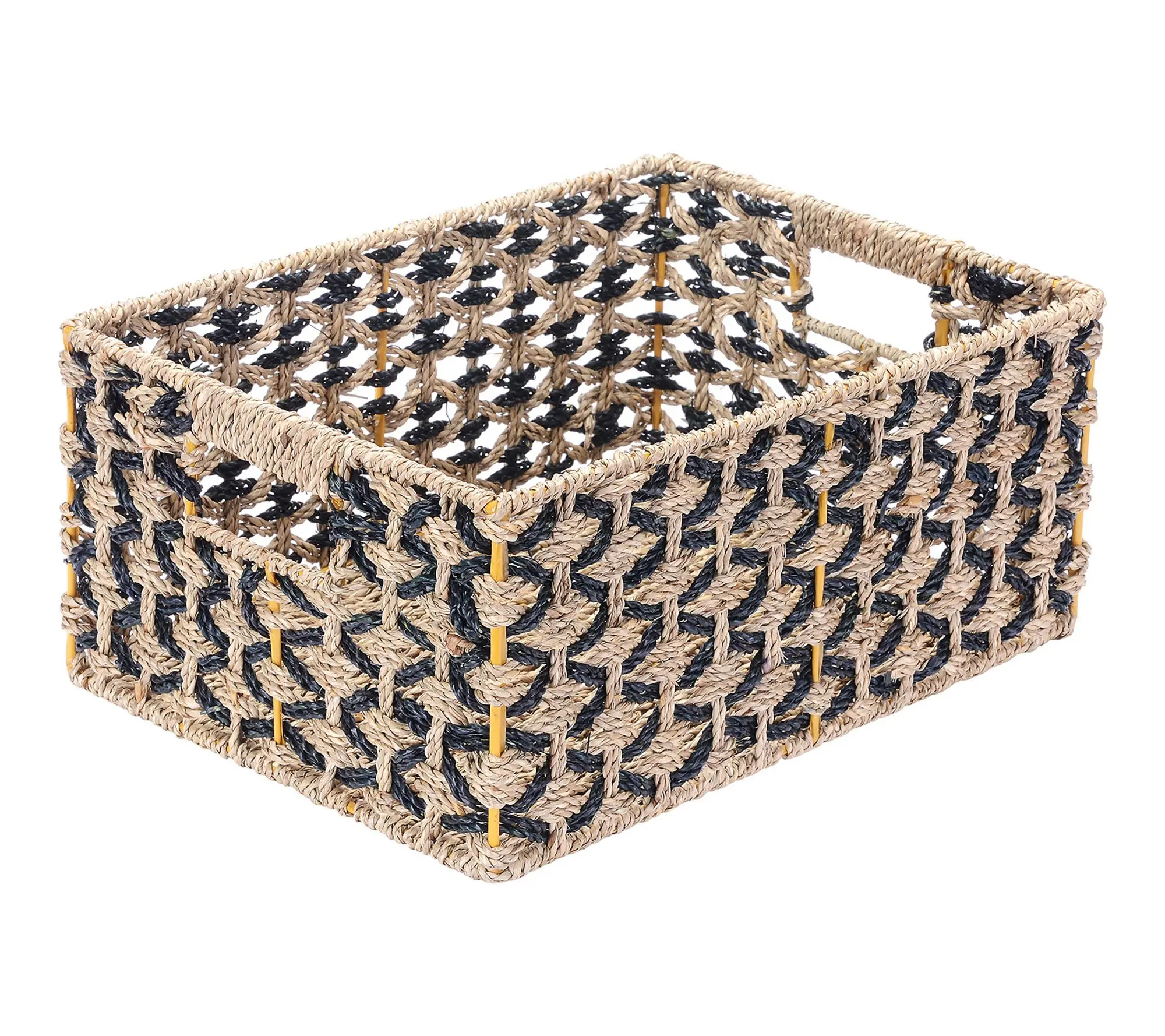 Villacera Set of 2 Rectangle Hand Weaved WickerBaskets Villacera Set of 2 Rectangle Hand Weaved WickerBaskets