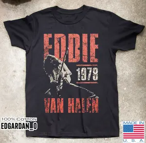 Eddie Van Halen Tour 1978 T-Shirt Size S-6XL, All Colors, Gift for Women Men, Made In USA, US Size S-6XL, 100% cotton, Classic Fit, Unisex T-Shirt