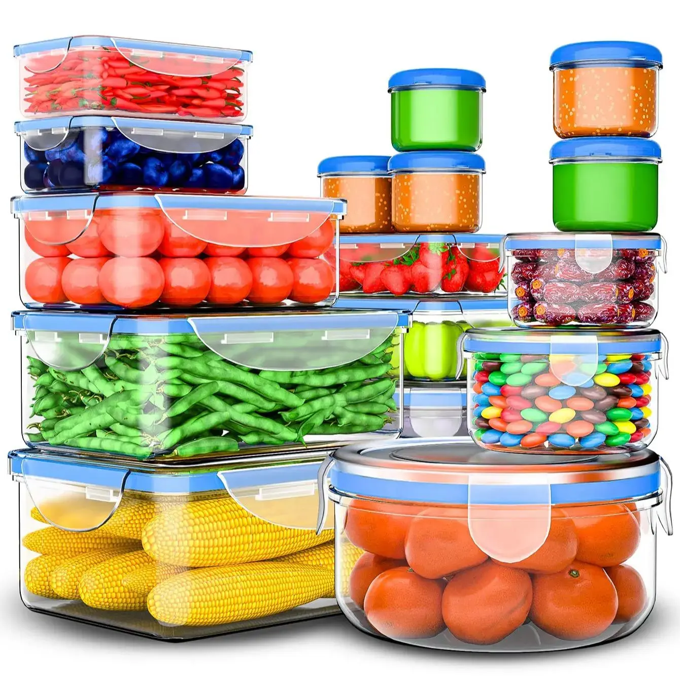 FM-SM11465 PP Plastic Food Storage Container with Lid, Leakproof Carry Sealed for Travel, Refrigerator-Safe Storage Box, Microwave-Heatable Lunch Box, Eco-Friendly Thermal Insulation Home Organizer