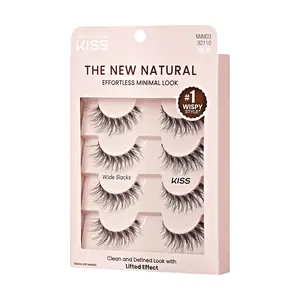 KISS The New Natural False Eyelashes Multipack - Wide Slacks, Makeup Cosmetic with Lash Lift Effect for a Natural Look