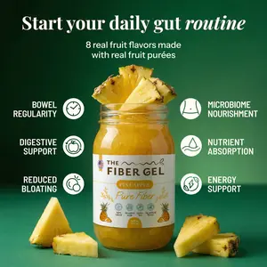 The Fiber Gel Pineapple: Smooth & Spoonable Plant-Based Prebiotic Fiber Gel (Psyllium Husk + Inulin), All Natural&No Sugar Added | Made in USA