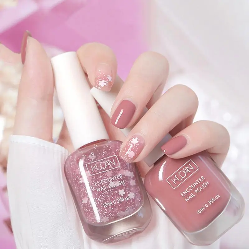 2pcs Pink Water-Based Nail Polish Set, Cherry Pink Quick-Dry Nail Polish Set, Long Lasting Water-Based Peel Off Nail Art Polish, Nail Art Supplies for Women & Girls, Manicure, Finger Nail Polishes, Nail Polish Gifts