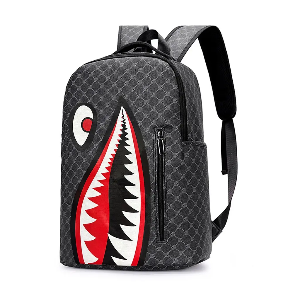 New Double Shoulder Bag Casual Shark Business Large Capacity Men's Backpack Schoolbag Travel Bag 40X30X15 cm