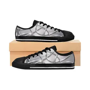 House of Anitraz's - Silky Silver Geometric Sneakers