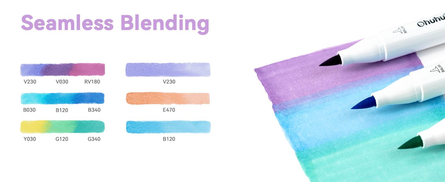 Ohuhu Honolulu Brush Markers: 48 Pastel Colors Double Tipped Art Marker for Artist Coloring Illustrations-Brush&Chisel/Fine -Refillable Ink-Sweetness
