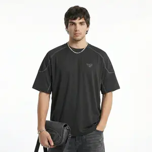 TECHLATION Menswear Basic Casual Round Neck Short-Sleeve Segmented Cooling Loose-Fit Cool-Touch T-Shirt fathers day gift