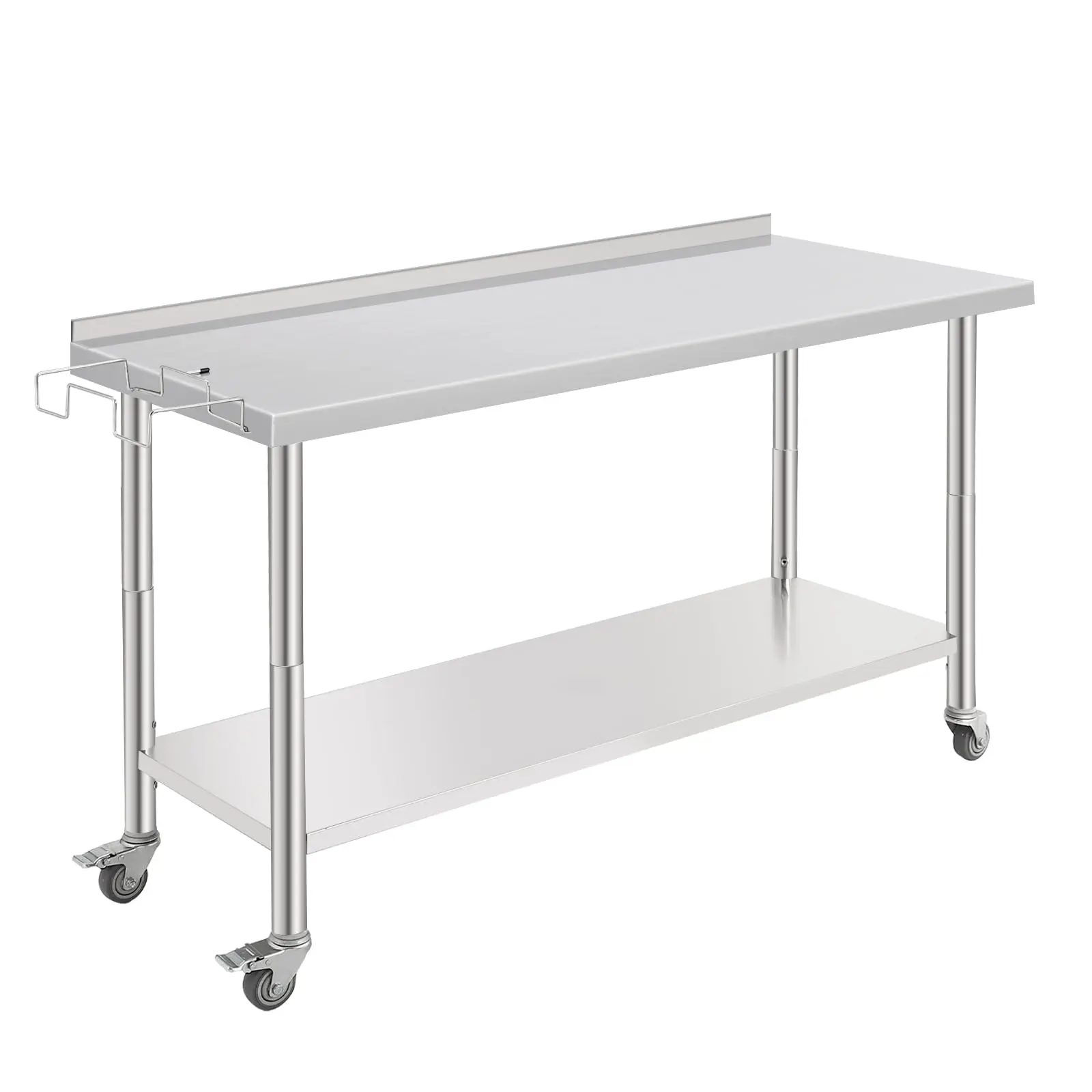 Garvee 60x24x35 Inch Stainless Steel Work Table with Adjustable Undershelf, Heavy Duty Utility Table for Garage, Workshop, or Laboratory Use