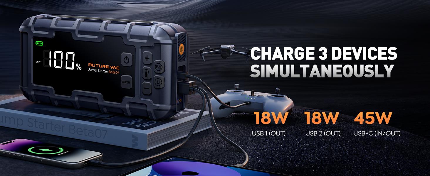 Buture 10-in-1 Portable Car Battery ultra-safe Jump Starter with Air Compressor 8000A 160PSI 45W Charger, Jump Starter Jump Box (All Gas 14L Diesel), Car Battery Jumper Starter Portable Jumper Cables, Gloves, Lights,Christmas,gift