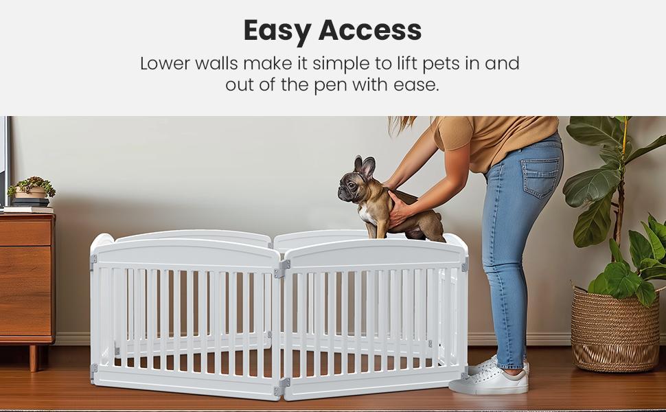 【Summer Sale】Plastic Pet Playpen - Portable Puppy Fence, Durable Puppy Exercise Pen with Lockable Playpen Gate, Non-Slip Bottom, for Indoor & Outdoor Use, Playpen Gate Playpens