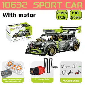 1:10 Scale RC Building Blocks Sports Car, 2356PCS---2.4G Remote Control with Drift & Spray Function, DIY Assembly Model Toy for Kids & Adults, Perfect Gift for Car Lovers