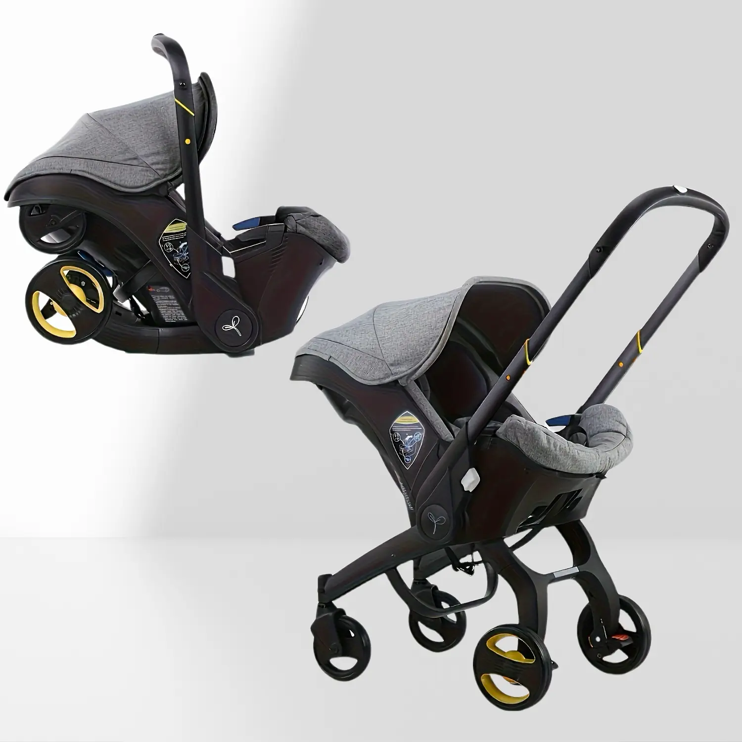 Summervibes BRODARK 3-in-1 High-Landscape Baby Stroller, Multi-Functional Collapsible Lightweight Travel Stroller with Adjustable Bassinet for Outdoor & Mall Use, Collapsible Stroller,Adjustable Baby Cradle Stroller Basket,Convertible Reversible  Stroller