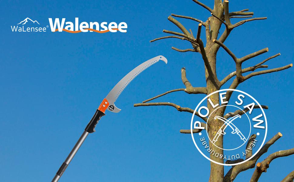 Walensee Pole Saws, Tree Trimming Lightweight Manual Stainless Steel Extension High Pole Pruning Pole Saw for Trimmer Branches Pole Cutter Pole Pruner at Forestry Yard Garden Patio
