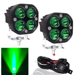 LED Light Bar 2PCS 40W 3 Inch Spot Combo LED Work Light Pods Work Driving Lamp with Wiring Harness kit - 2 Leads