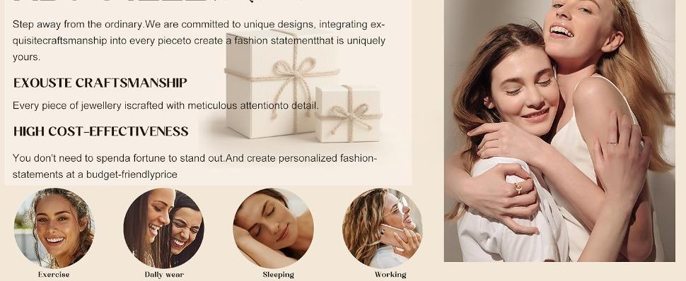 9Pcs Gold Plate Fidget Spinner Rings for Anxiety & Nail Biting Adjustable Open Ring Set Women Stress Relief Cute Jewelry Gift SpringStatements