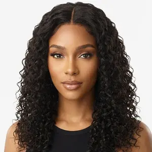 Water Wave 4x4 Transparent Closure Human Hair Wig - Virgin Hair 100% -  1B Color - 180% Density Lace Wig