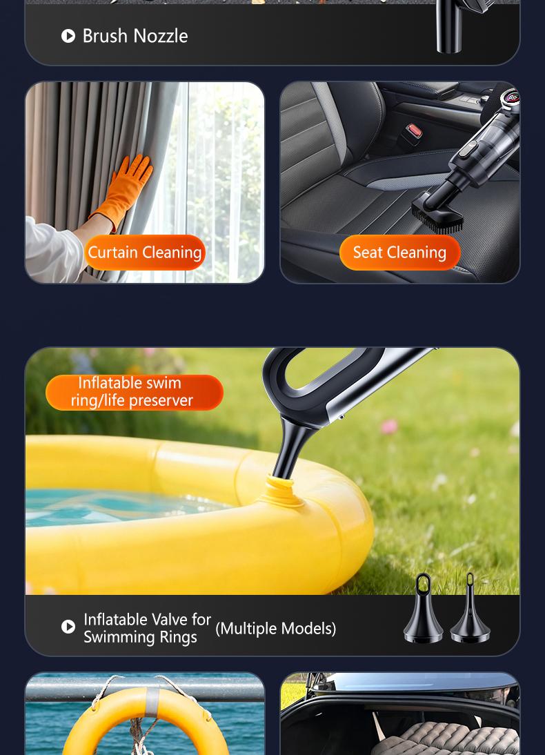 Vehicle and home wireless handheld vacuum cleaner, 2-in-1 car vacuum and blower, high power and strong suction, compact and mini handheld car interior cleaning machine, wet and dry car vacuum cleaner. Car Detailing Tools Car Detailing Accessories