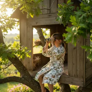 Dino Buddy Hand Block-Printed Robe - 100% Cotton