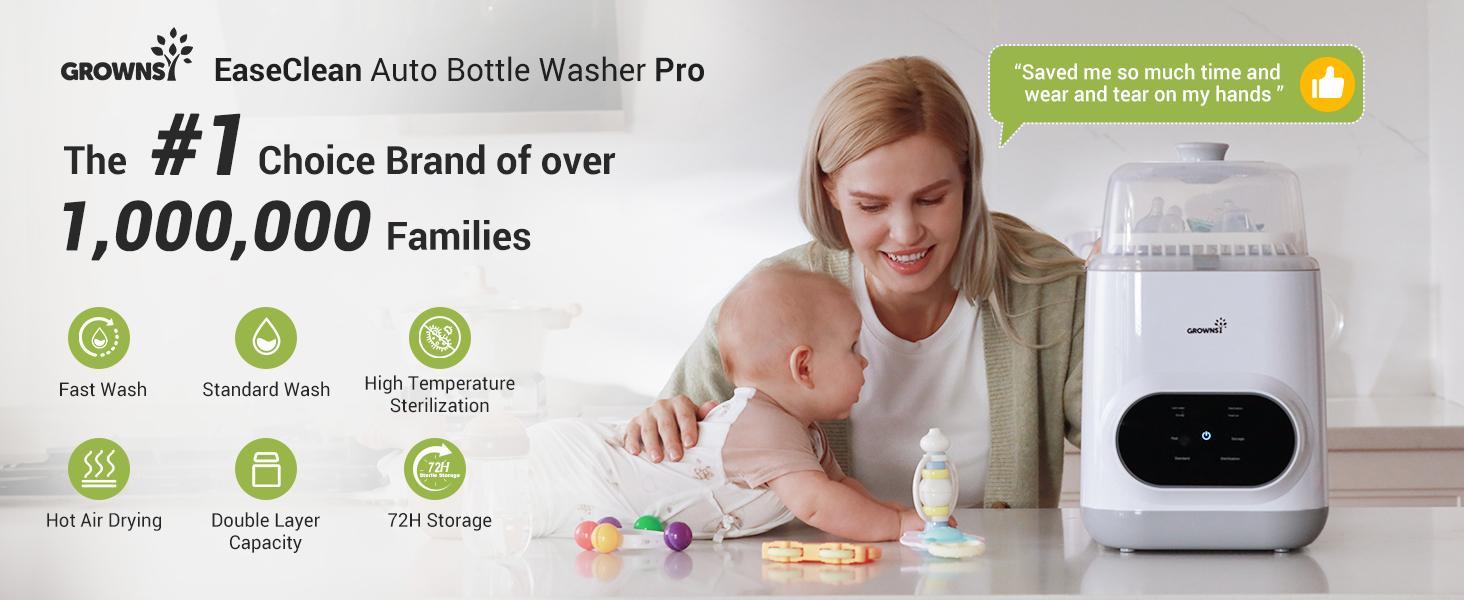 Grownsy Bottle Washer Pro,Baby Bottle Washer & Sterilizer & Dryer, for Bottles,Pump Part,Baby Essentials-Quick Clean, 2025 new