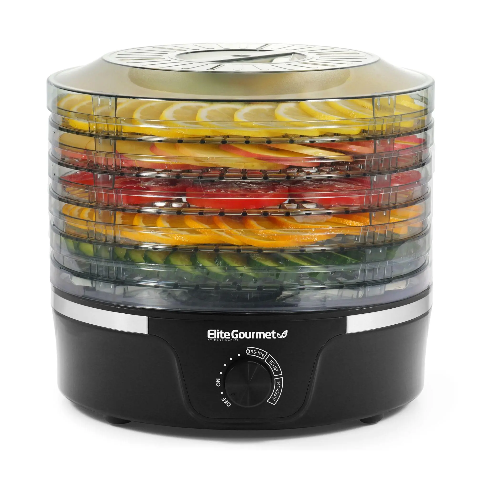 Elite Gourmet Food Dehydrator with Dial and 5 Trays