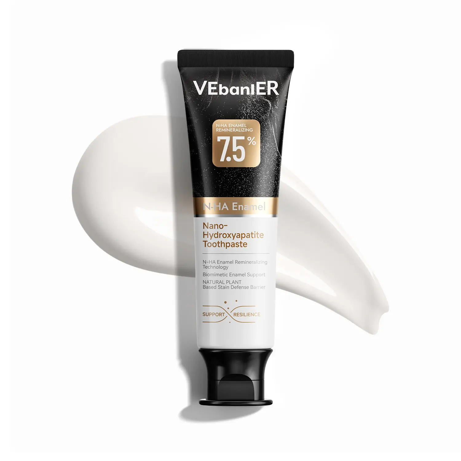 VEbanlER Nano Hydroxyapatite Toothpaste, Remineralizing Toothpaste for Sensitive Teeth, Toothpaste Whitening & Gum Repair for Receding Gums, Fluoride Free, Coconut Mint, 3.57 oz