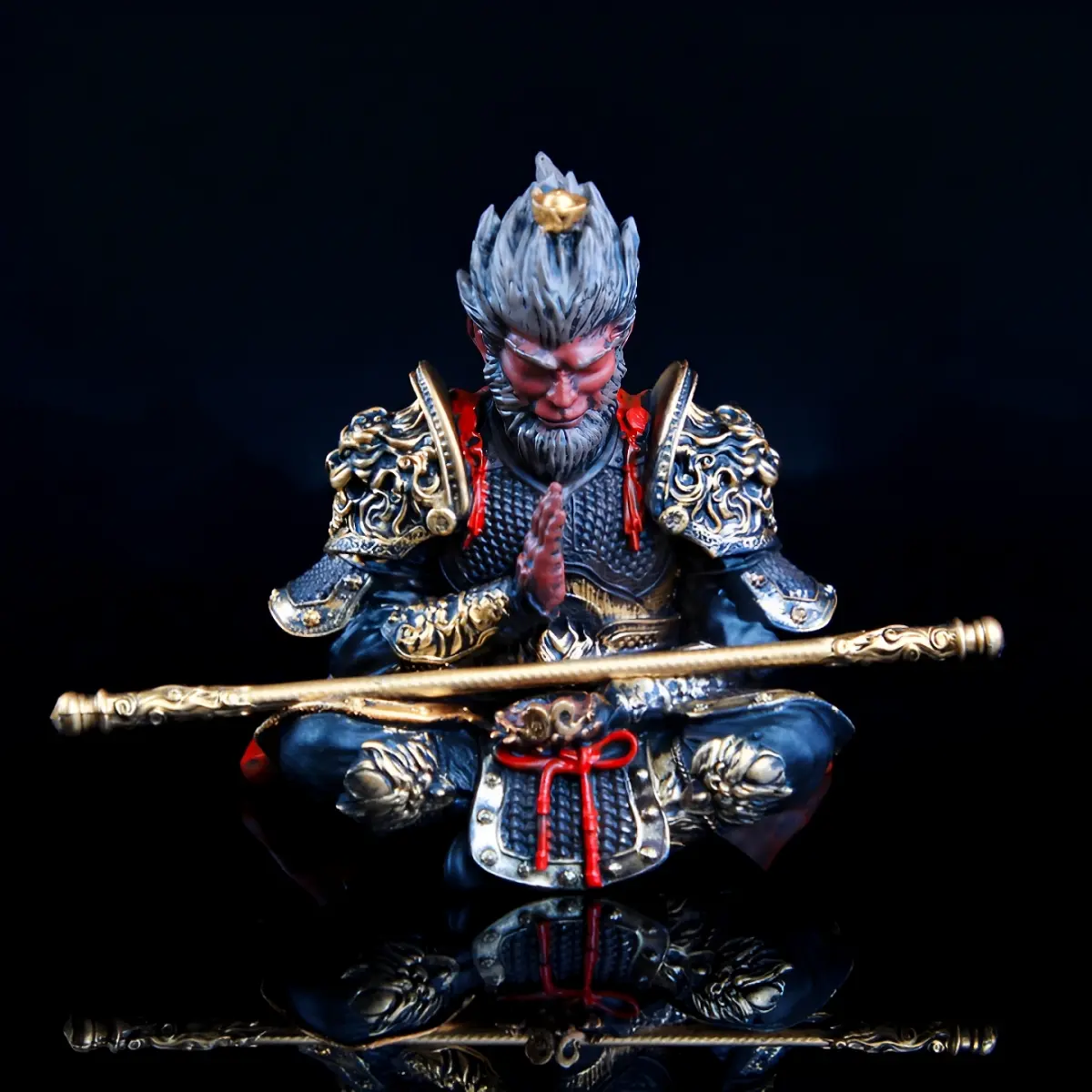 Chinese Mythology Monkey King Car Dashboard Ornament, Hand-painted Sun Wukong Figurine with Golden-hooped Rod, Car Interior Decoration Accessories, Car Interior Ornaments, Car Interior Accessory, Car Interior Decorative, Car Desktop Decor