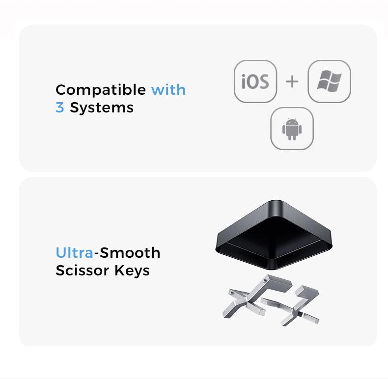 MAGICJOHN Portable Bluetooth Magic Keyboard Case, Compatible with 8''–11'' iOS, Android & Windows Smartphones and iPads — Instantly Turns Into a Workstation